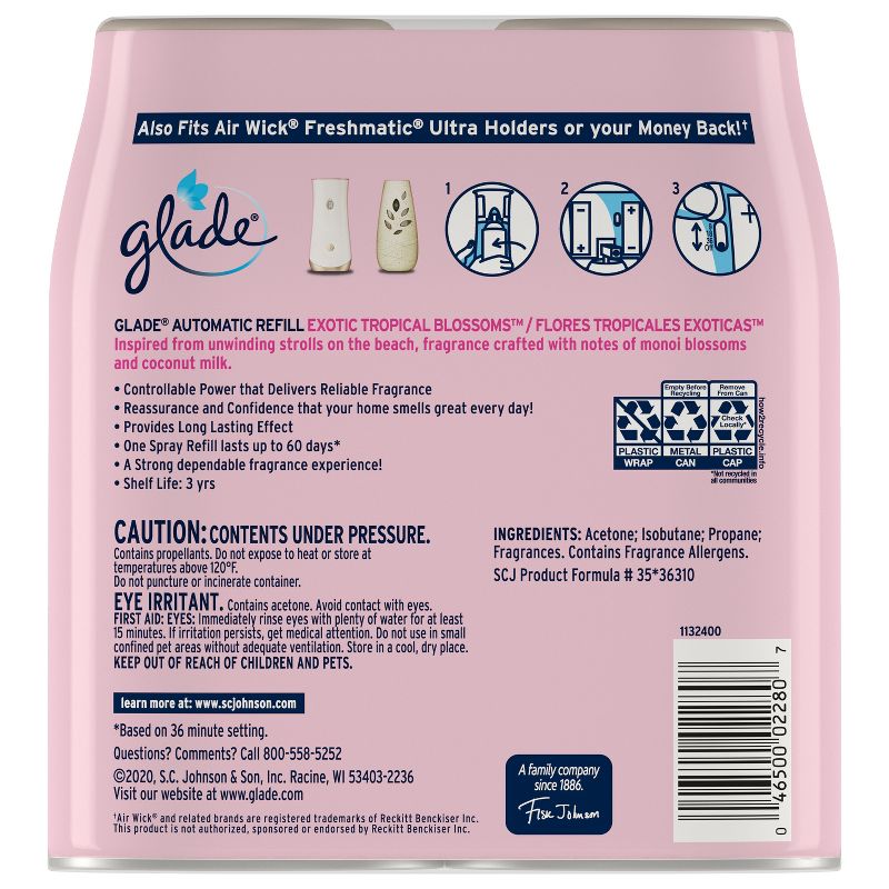 Glade Automatic Spray Air Freshener - Exotic Tropical Blossoms - 12.4oz/2pk, 4 of 20