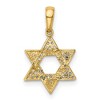 Black Bow Jewelry 14k Yellow Gold Polished CZ Star of David Pendant, 13mm (1/2 Inch) - 3 of 4