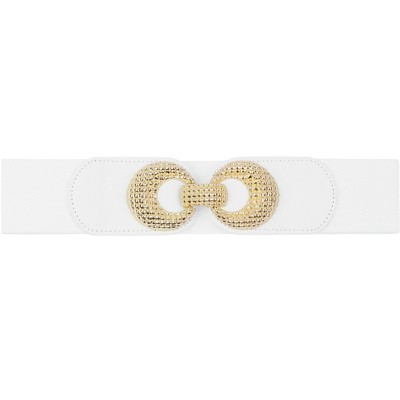 INSPIRE CHIC Women's Elastic Belt Alloy Double Ring Buckle Fashion Suitable for Skirt Dress