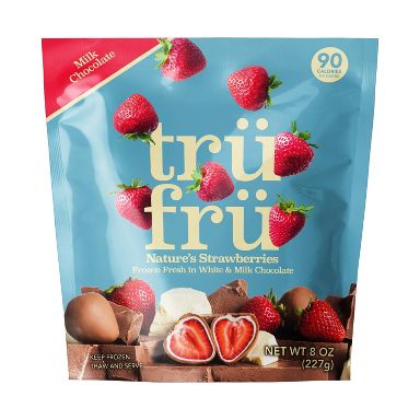 Tru Fru White and Milk Chocolate Frozen Strawberries - 8oz