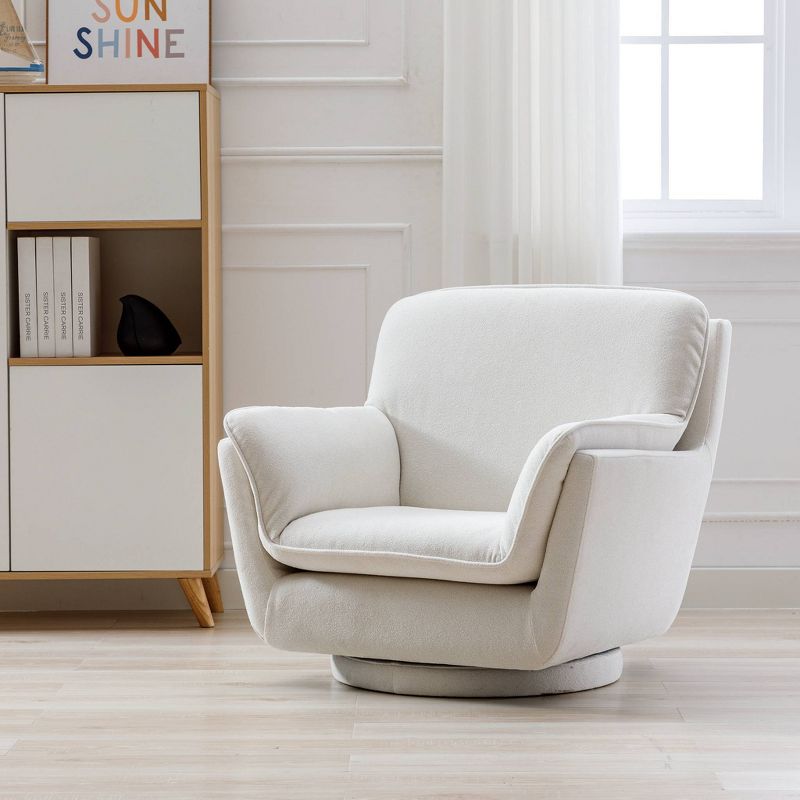 Modern Swivel Performance Fabric Chair with Removable Insert - WOVENBYRD, 1 of 10