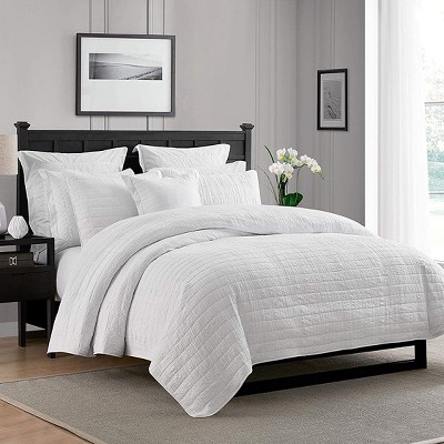 Swift Home | Enzyme Washed Crinkle Channel Stitched 3-Piece Quilt Set