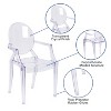 Emma and Oliver Oval Back Ghost Chair with Arms in Transparent Crystal - image 3 of 4