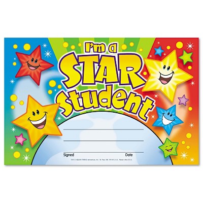 Trend Recognition Awards I'm a Star Student 8 1/2w by 5 1/2h 30/Pack T81019