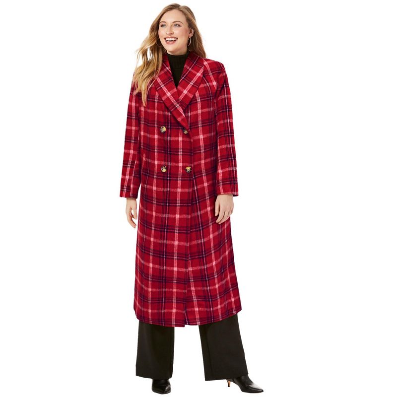 Jessica London Women's Plus Size Long Shawl Collar Wool Coat, 1 of 2
