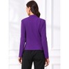 Allegra K Women's Casual Stand Collar Open Front Long Sleeve Button Decor Jacket - 3 of 4