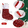 Aoibox 24 Pack Christmas Mini Stockings 8.3 Inch Black White Red Plaid Snowflake Fleece Stockings for Fireplace Holiday Decor - 2 of 4