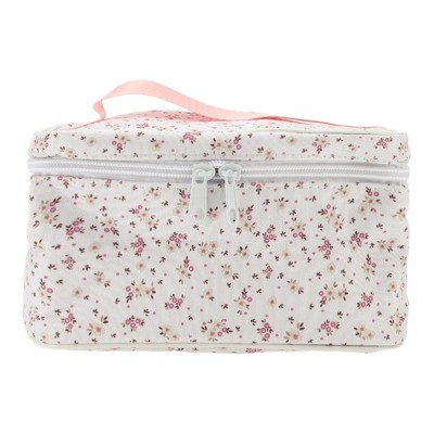 Unique Bargains Women's Floral Square Travel Cosmetic Bag 1 Pc