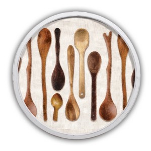 Creative Products Kitchen Spoon Still Life 20 x 20 Round White Framed Print - 1 of 4