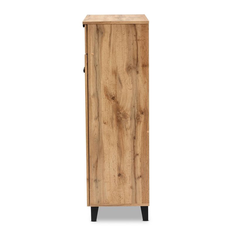 Coolidge Wood 5 Shelf Storage Cabinet Oak Brown - Baxton Studio, 5 of 14