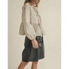 Women's Luna Neutral Striped Cotton Tie Top - MIOU MUSE - 2 of 3