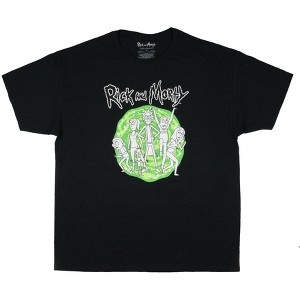Rick and Morty Men's Dimension Portal Character Design Graphic T-Shirt - 1 of 3