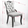 Modern Velvet Dining Chair Set of 2 with Solid Wood Legs, Vintage Copper Nailhead Accent Chairs for Dining Room or Living Room – The Pop Home - 4 of 4