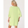 cheibear Women's Knit Loose Fit T-Shirt with Biker Shorts Lounge Sleepwear Pajama Sets - 4 of 4