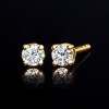 Ross-Simons 0.15 ct. t.w. Lab-Grown Diamond Stud Earrings in 18kt Gold Over Sterling - 3 of 4