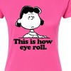 Women's - Peanuts - Lucy This Is How Eye Roll Juniors Fitted Graphic T-Shirt - 2 of 4