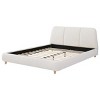 Modern Upholstered Bed with Linen Headboard Solid Wood Frame Easy Assembly for Bedroom,Indoor Furniture-The Pop Home - 3 of 4