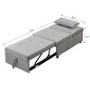 Folding Ottoman Sofa Bed with Wood Frame for small space Living Room, Bedroom Office, Gray - 4 of 4
