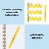 Yoobi 4.5"x6.5" Peanuts Mini Notebooks Spiral with Pen Yellow Chevron, School Supplies - 4 of 4