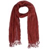 CTM Women's Solid Color Crinkle Tassel Scarf - 4 of 4