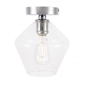 Elegant Lighting Gene 1 light Chrome and Clear glass Flush mount - 1 of 4