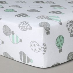 Fitted Crib Sheet Robots Cloud Island Blue Target