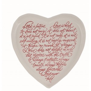 Transpac Dolomite 12.25 in. Multicolor Valentines Day Inspirational Quote Platter - 1 of 3