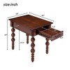 GDFStudio Daniel Vintage Rectangular Rubberwood Side Table with 1 Drawer, Walnut - 3 of 4