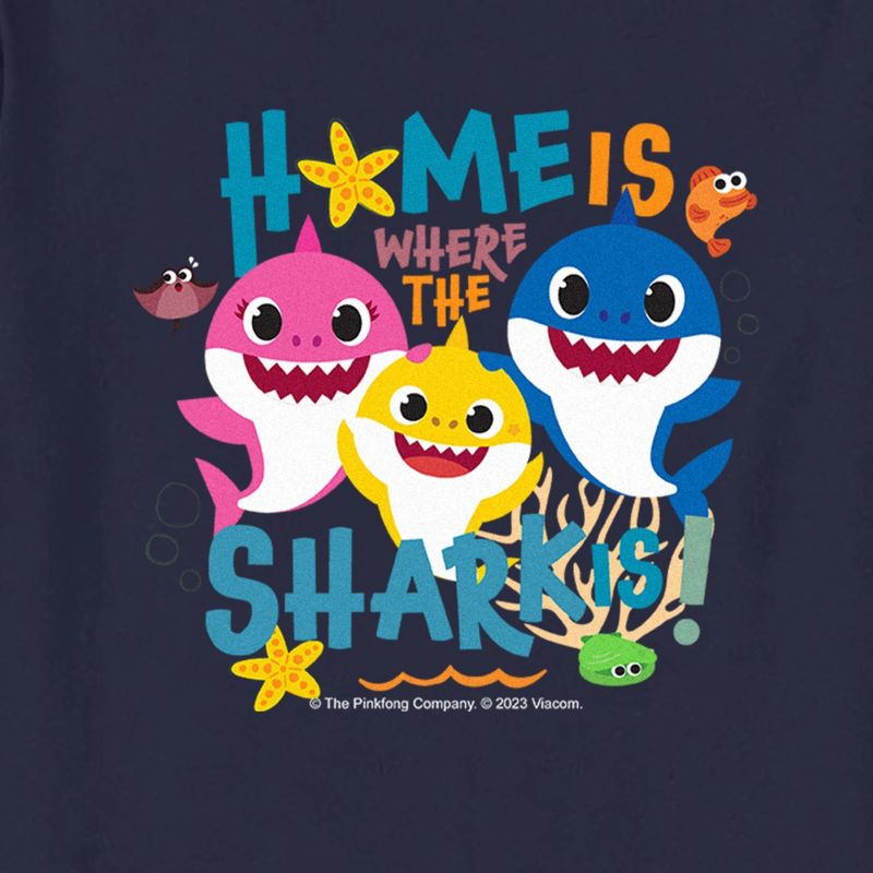 Toddler's Baby Shark Home Is Where the Shark Is T-Shirt, 2 of 4