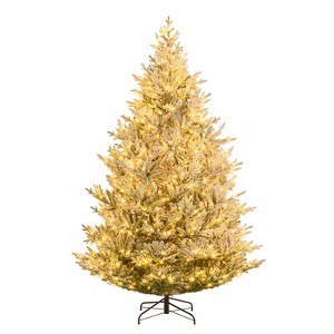 Tangkula 8 FT Pre-Lit Artificial Christmas Tree w/ 1470 Branch Tips Warm White LED Lights - 1 of 1