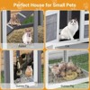 2-Tier Rabbit & Chicken House - Weatherproof Outdoor/Indoor Pet Cage with Non-Slip Ramp, 4 Access Doors - 4 of 4