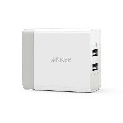 Anker 2-Port PowerPort 24W Wall Charger - White