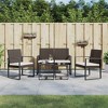 vidaXL 5-Piece Rattan-Styled Patio Dining Set with Cushions - Durable Polypropylene and Steel, with Comfortable Cushions, Brown & Anthracite - 2 of 4