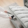 ORRD Modern Gray Velvet Loveseat Futon Sofa Bed, 3-in-1 Convertible Couch with Pull-Out Bed, Reclining Backrest, Pillows & Side Pockets - 4 of 4