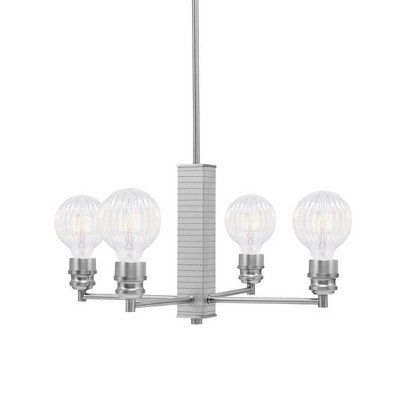 Toltec Lighting Edge 4 - Light Chandelier in  Brushed Nickel