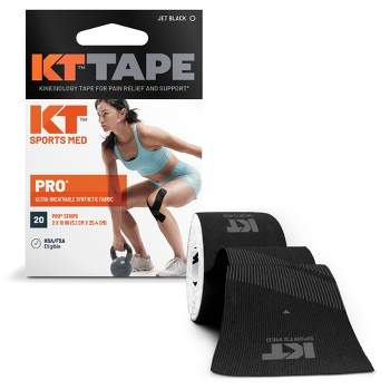 KT Tape, Sports Med, PRO 20 Strip 10", Precut, Jet Black