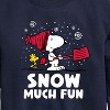 Boys' - Peanuts - Snoopy and Woodstock Snow Much Fun Graphic Long Sleeve Fleece Sweatshirt - 2 of 4
