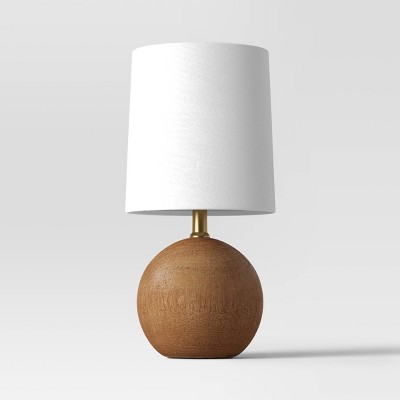 Wooden Mini Table Lamp with Circle Base Brown (Includes LED Light Bulb)- Threshold™