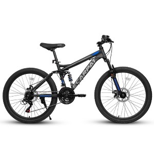 Gulches All-Terrain MTB, 24x16" Durable Steel Frame (4'8"-5'6" Riders), 21-Speed Disc Brakes, Dual Shock Absorbers, 85% Pre-Assembled - 1 of 4