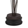 Franklin Iron Works Rustic Farmhouse Vintage Floor Lamp 77 1/2" Tall Ginger Black with Riser 4-Light White Cased Tulip Glass Shade for Living Room - 3 of 4