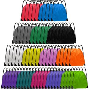 Bulk Drawstring Bags for Party Favors, Lightweight Sackpacks for Gym, School Events, Team Sports & Giveaways - 1 of 4
