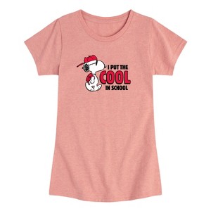 Girls' - Peanuts - Cool In School Short Sleeve Graphic T-Shirt - 1 of 3