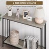 Narrow Console Table, 2-Tier Entryway Console Sofa Table Behind The Couch, Narrow Entryway Table with Glass Shelf and Metal Frame - 4 of 4