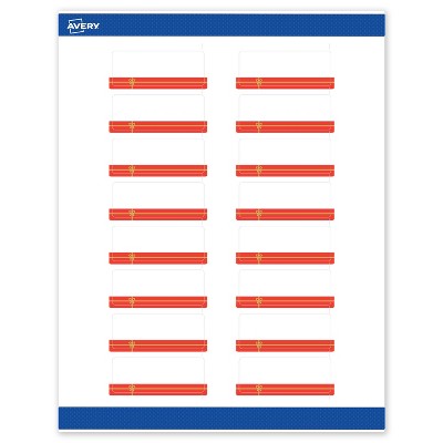 Avery Labels, 1" x 2-5/8", Gold-Red Gift, Matte, 160ct