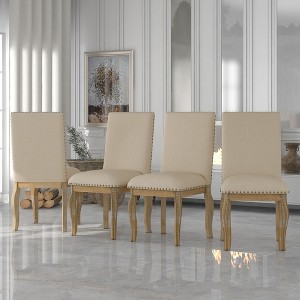 NicBex Set of 4 Dining Chair Upholstered Nailhead Trim Side Chair with Wood Legs for Kitchen,Living Room - 1 of 4