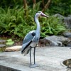 Gardenised 30" Heron Decoy - Standing Crane Sculpture for Yard, Lawn, Patio, Pond & Garden Décor, Silver - 3 of 4