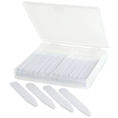 Quality Plugs - 100 Plastic Collar Stays For Men Dress Shirt In