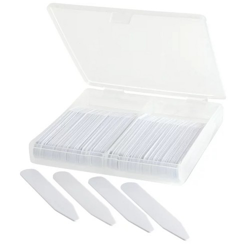 Quality Plugs - 100 Plastic Collar Stays For Men Dress Shirt in Plastic Box  2.5 Inches