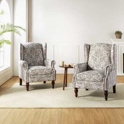 Theodor Armchair with Spindle Legs for Living Room and Bedroom Club Chair Set of 2 | ARTFUL LIVING DESIGN