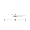 Casa Vieja 52" Vegas Nights Modern Indoor Ceiling Fan 5 Blade LED Light Remote Control Soft Brass Finish White Wood Blades Bedroom Living Room Kitchen - 4 of 4